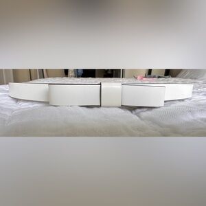 Kate Spade White Leather White Belt with Gold Buckle